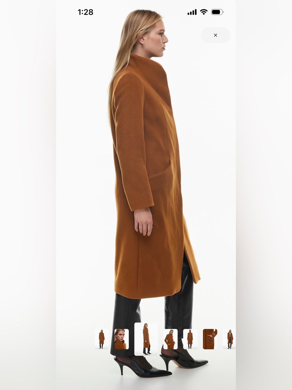 Aritzia Wilfred Cigar Cashmere Wool-Blend Long Coat - Picture 2 of 8